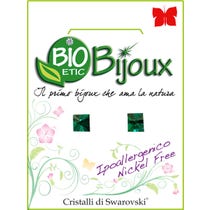 Bioetic Bijoux Boucles d'Oreilles Carré Swarovski Emeraude 4mm 1 Paire-1