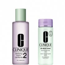 Clinique Exfoliating Lotion Set 2 Dry/Normal Skin 400ml + Facial Soap 200ml-1