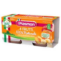 Plasmon Aliment Bébé 4 Fruits 2x80g 6 Mois+-1