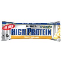 Barre protéinée Weider Low Carb à haute teneur en protéines, saveur d'arachide et de caramel 50 g-1