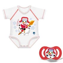 j Children Baby Twin Set Snowman Pacifier + Coordinated Newborn Bodysuit-1