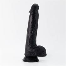 Gode Crushous Invitiktus 8 en silicone liquide, couleur noire-1