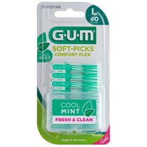 Limpiapipas grandes Gum Soft Pick Mint Comfort Flex 40 piezas-1