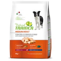 Natural Trainer Croquettes Fresh Chicken / Rice / Spirulina Algae For Adult Dogs Medium Size Bag 3kg-3