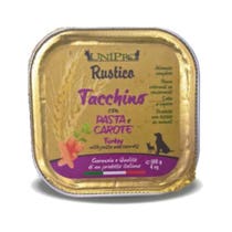 Unipro Rustico Cibo Umido Tacchino Con Pasta E Carote Per Cani Vaschetta 100g-1
