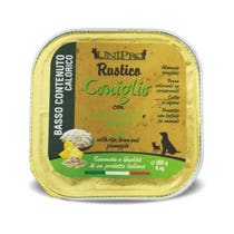 Unipro Rustico Coniglio Con Riso/Crusca/Ananas Per Cani Sovrappeso Vaschetta 100g-1