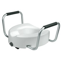 Inodoro elevado universal con asas para habitación de enfermo-2