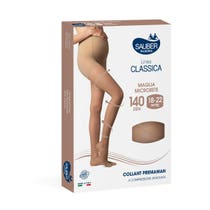 Sauber 140 Denier Maternity Tights Micromesh Knit Color Neutral Beige Size 5 Classic Line-3