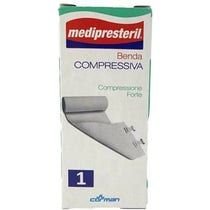 Medipresteril Venda De Compresión Fuerte 4,5mx12cm Tesis Con Clip De Fijación-1