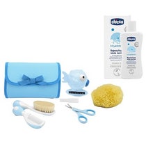 Chicco Blue Hygiène Set Éponge+Ciseaux+Brosse+Peigne-2