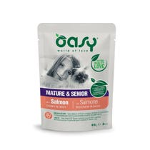 Oasy Bouchées en Sauce pour Chats Matures et Seniors au Saumon 85g-1