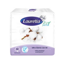 Laurella Ultra Day Cotton Absorbents With Wings 12 Pieces-1