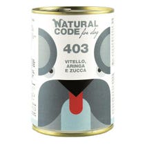 Natural Code 403 Nourriture humide au veau/hareng/citrouille pour chiens adultes Pot de 400 g-2