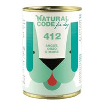 Natural Code 412 Nourriture humide à l'Angus/Épeautre/Mûres pour Chien Adulte Pot de 400 g-2