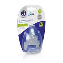 Bimbi Bfree Silicone Nipple For Baby Bottle Fast Flow 6 Months +-1