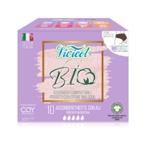 Vivicot Serviettes hygiéniques en coton Nuit avec des ailes 10 pièces-2
