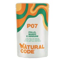 Natural Code P07 Pollo, Manzo E Verdure Gatti Adulti Busta 70g-1