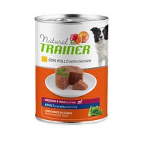 Natural Trainer Wet Food Chicken / Rice For Adult Dogs Medium / Large Size Tin 400g-1