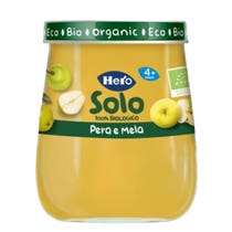 Hero Solo Homogénéisé Poire/Pomme 100% Bio 120g 4Mesi+-2