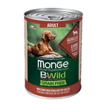 Monge Natural Super Premium Bwild Grain Free Formula All Breeds Flavor Lamb Pumpkin Courgettes Wet Food for Adult Dogs 400g Can-2