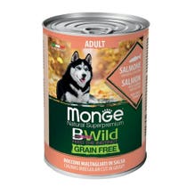 Monge B Wild Grain Free All Breeds With Salmon Pumpkin Courgettes Wet Food for Adult Dogs 400g-2