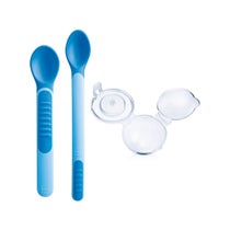 Mam Heat Sensitive Spoons & Cover Blue Spoons Set for Children 6 Months+-2