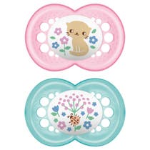 Mam Original Pacifier Set for Girls 6 Months+ Assorted Pattern-1