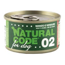 Natural Code 02 Manzo E Verdure Cani Adulti Lattina 90g-1