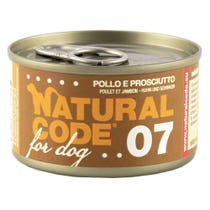 Natural Code 07 Pollo E Prosciutto Cani Adulti Lattina 90g-1