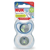 Nuk Space Night Silicone Pacifier 18-36 Months 2 Pieces-2