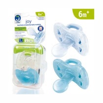 J Bimbi Joy All-Soft Pacifier Transparent/Light Blue 2 Pieces 6 Months+-1