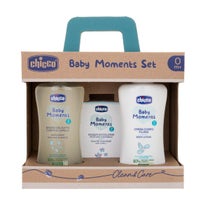 Chicco Baby Moments Set Peaux Délicates Bain Corps/Cheveux 200ml + Crème Corps 200ml + Eau de Cologne 100ml-4