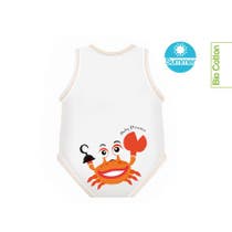 J Bimbi Body bébé 0-36 mois en coton biologique frais motif crabe-1