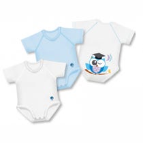 J Baby Owl Baby Body en coton biologique / Couleur unie 3 pièces-1