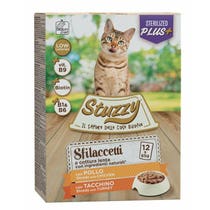 Stuzzy Flakes with Chicken/Turkey Wet Food for Adult Cats Multipack 12x85g-2