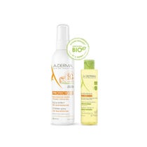 A-Derma Protect Kids Child Spray SPF50+ 200ml + Exomega Control Washing Oil 100ml-1