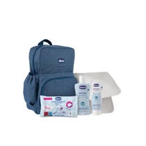 Chicco Natural Sensation Mochila Limpiador Cuerpo y Cabello + Crema Calmante + Toallitas-1