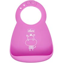 Chicco Babero Easy Roll Silicona Rosa 6 Meses+-1