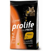 Prolife Cat Dual Fresh Adult Dry Food For Adult Cats BeefFresh ChickenRice 7Kg Bag-1