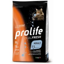 Prolife Cat Dual Fresh Adult Dry Food For Adult Cats Salmon/Cod/Rice 7Kg Bag-1