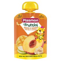 Plasmon I Fruttini Pêche/Mangue Avec Pomme Et Banane 130g 12 Mois+-2