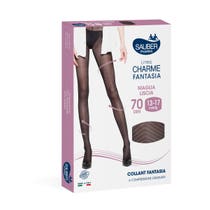 Sauber Linea Charme Fantasia Collant 70 Den Spigata Chic Nero Taglia 3-2