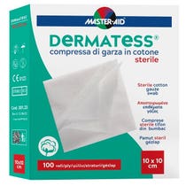 Compresa de gasa de algodón estéril Master-Aid Dermatess 10X10cm-1