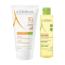 A-Derma Protect AD SPF50+ Sun Cream 150ml + Exomega Control Emollient Cleansing Oil 100ml-1