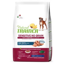 Natural Trainer Sensitive No Grain Medium & Maxi Adult With Trout For Adult Dogs 3kg-1