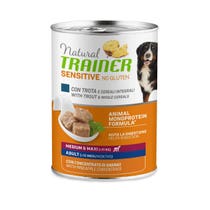 Natural Trainer Dog Sensitive No Gluten Medium & Maxi Adult with Trout and Cereals 400g-1