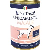 Unipro Unicamente Maiale Cibo Umido Cani Adulti Barattolo 400g-1