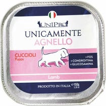 Unipro Unicamente Agnello Cibo Umido Cani Cuccioli Vaschetta 150g-1