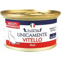 Unipro Unicamente Vitello Cibo Umido Gatti Adulti Barattolo 85g-1