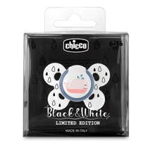 Chicco Comfort Black And White Silicone Pacifier 6-16 Months 1 Piece-1